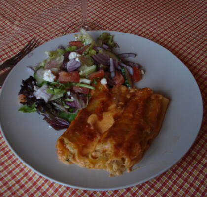 Ostgratinerad kycklingcannelloni