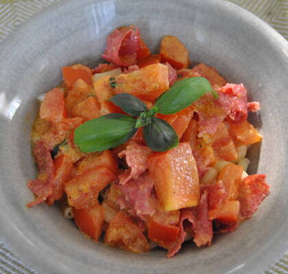 Pasta med Dijon- och tomatsås