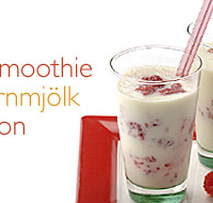 Äppelsmoothie med hallon