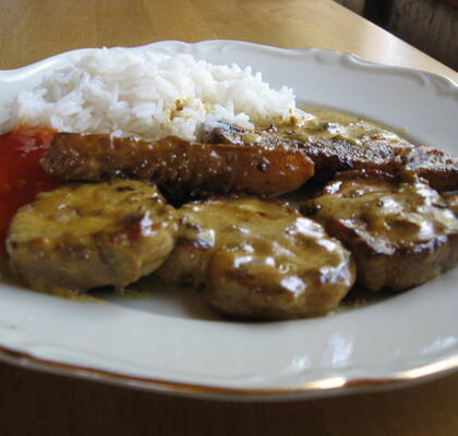 Fläskfilé med curry och banan