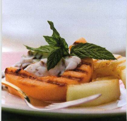 Grillad melon med daimyoghurt