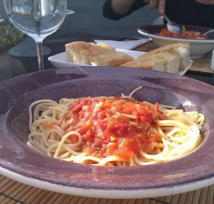 Pastasås på färska tomater