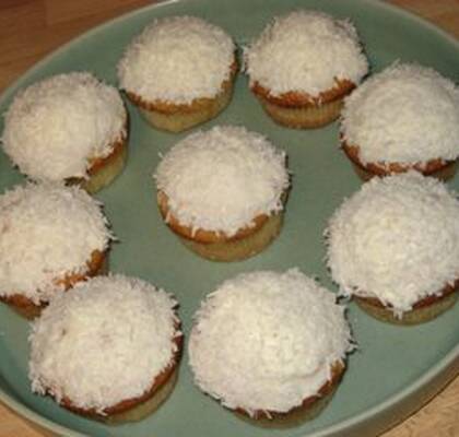 Kokosmuffins med Cream Cheese-glasyr