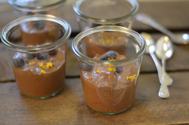 Cacao mousse with coffee and orange
