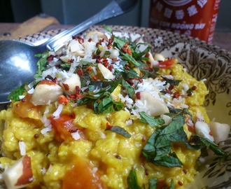 Spicy havregrød (havre Upma)