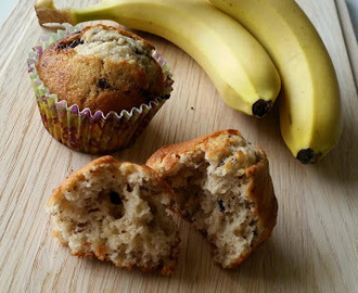 Lækre bananmuffins med chokoladestykker