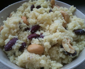 Couscous-salat med bønner og nødder