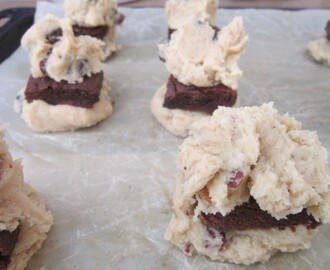 Brownie stuffed chocolate chip cookies