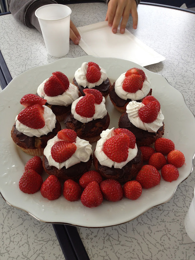 Jordbær Cupcakes