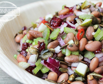 Bønnesalat med citron/chilidressing