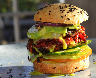 Vegetarburger (jo, jo, den smagte faktisk godt, den manglende bøf til trods)