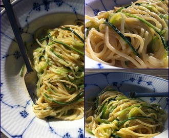 Spicy spagetti med squash