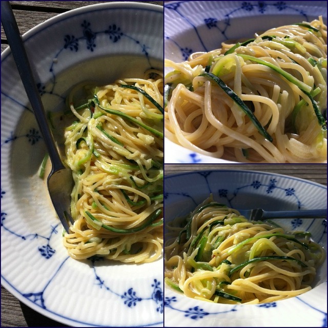 Spicy spagetti med squash