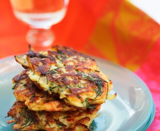 Kartoffelgalette med laks og urter