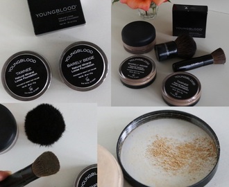 Her er mine favorit mineral foundations. Youngblood Natural Mineral Loose foundation farvekort.