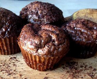 Glutenfri og sukkerfri choko/banan muffins!