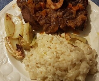 Ossobuco med fennikelrisotto (Ossobuco con risotto ai finocchi)