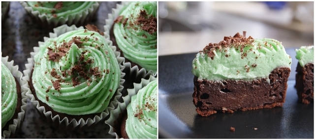 Chokolade cupcakes m. pebermyntefrosting