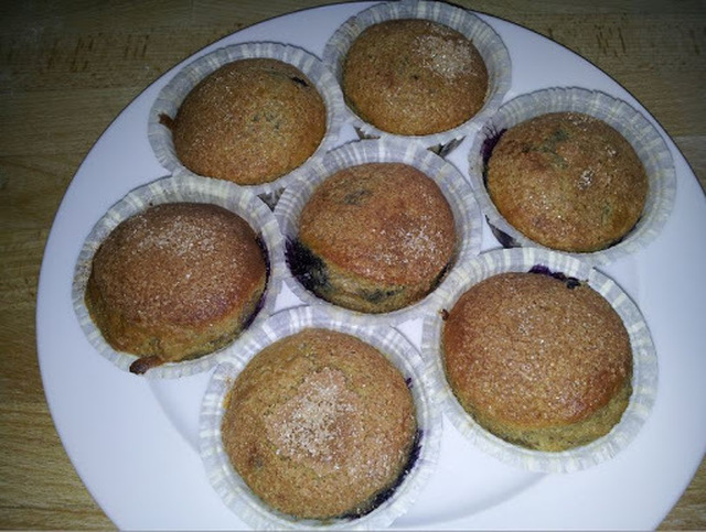 Fedt fattige blåbær muffins