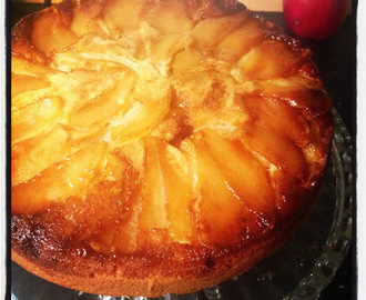 Amerikansk apple upside down cake (Æbletærte)