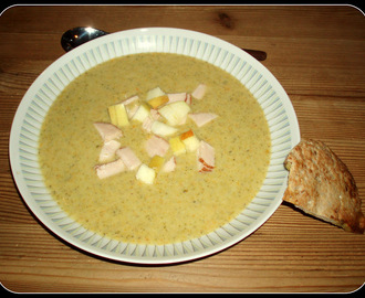 Broccolikartoffelsuppe med ingefær og appelsin