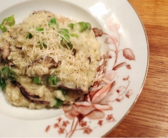 Risotto med asparges og shiitake-svampe