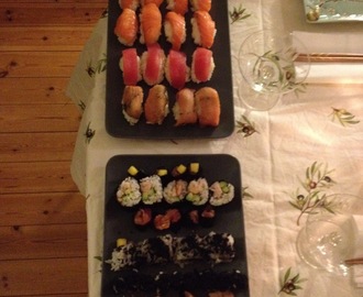 Sushi og gæster