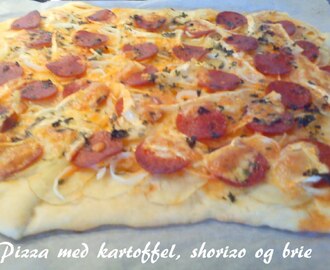 Pizza med kartoffel, chorizo og brie