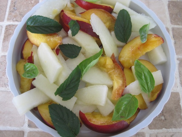 Melon/nektarinsalat