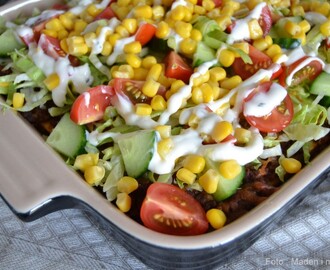 Mexicansk lasagne med salat…