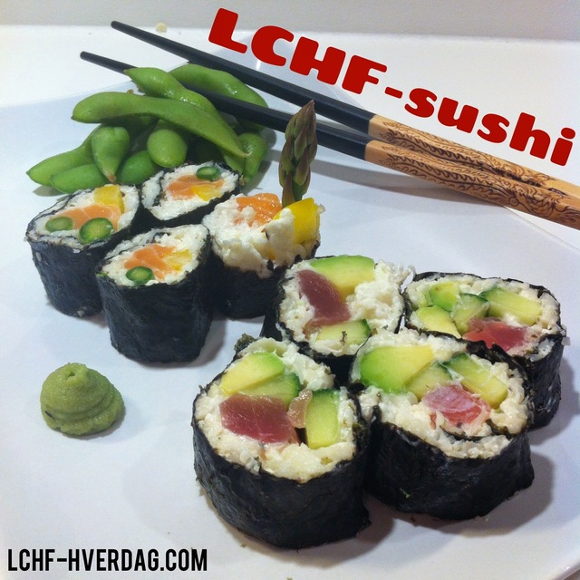 LCHF-sushi med blomkåls-ris