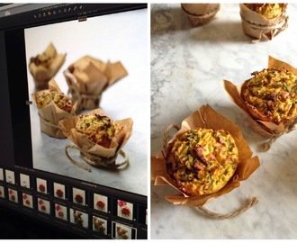 Mettelige muffins med egg og bacon - laget i studio med Prior