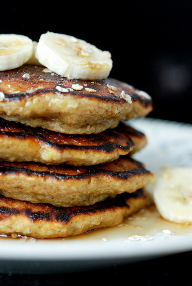 Glutenfri pandekager med havregryn og banan