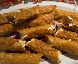 Brandy snaps med flødeskum