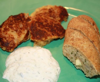 Gulerodsbøffer med Tzatziki