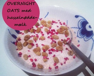 Overnight oats med hasselnøddemælk