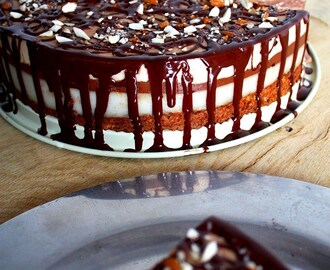 Banankage med rå chokolade og peanutbutter