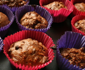 Sunde muffins m. banan og hassselnødder