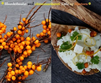 Blomkålssalat med citronmarineret Tofu og Havtorn