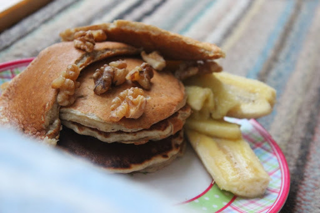 Bananpandekager med vanilje