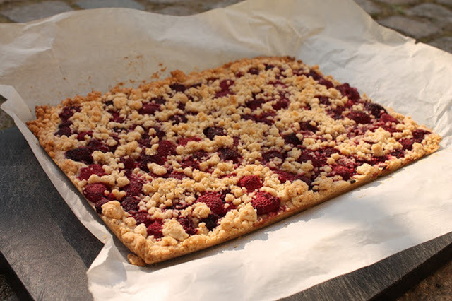 Crumblebarer med hindbær