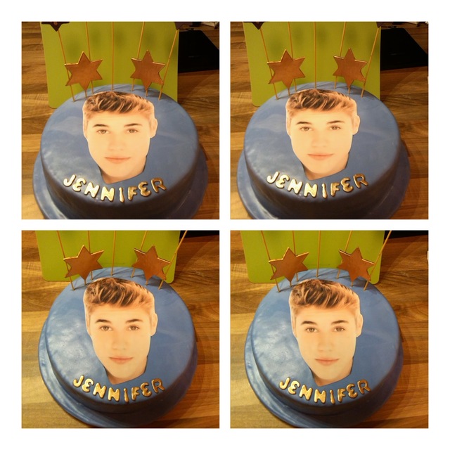 Justin Bieber kage/cake til Jennifer 13 års fødselsdag