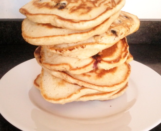 Amerikanske Blueberry Pancakes (blåbærpandekager)