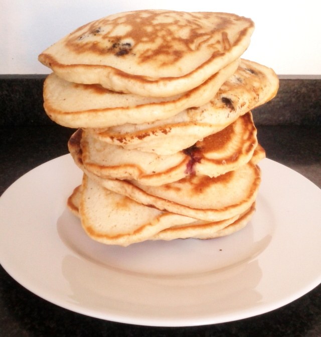 Amerikanske Blueberry Pancakes (blåbærpandekager)