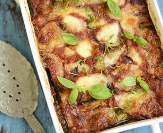 glutenfri lasagne m aubergine og squash