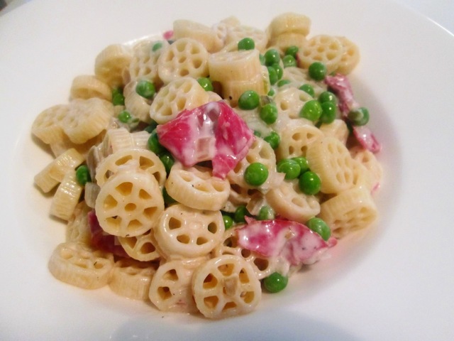 Pasta med Bresaola og Ærter