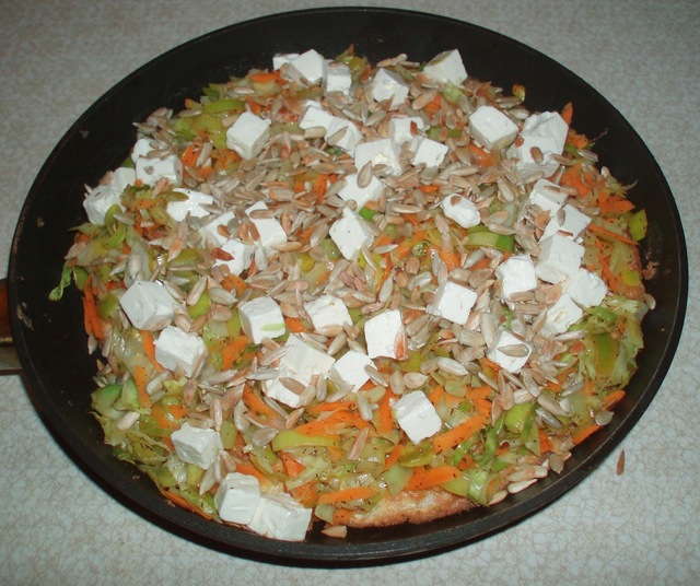 Omelet med lynstegte grønsager