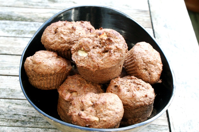 Rustikke agern-muffins med æble