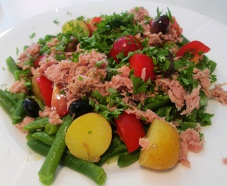 Frokostsalat med Tun, Kartofler og Bønner