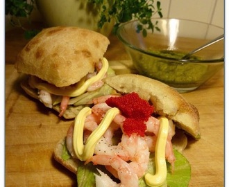 Ciabatta med pesto og reker ✿⊱╮